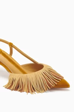 ULLA JOHNSON Shira Fringe Sling Back - Sunsprite Colorblock -Fashion Haven Shop FA231002 FRINGESLINGBACK MARIGOLD SIERRA c r web