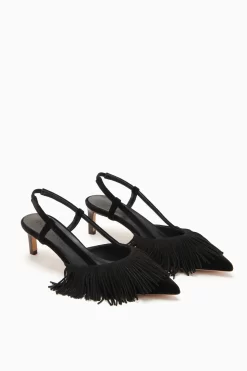 ULLA JOHNSON Shira Fringe Sling Back - Noir -Fashion Haven Shop FA231002 FRINGESLINGBACK NOIR d r web