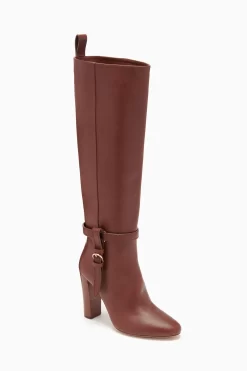 ULLA JOHNSON Annette Knee High Boot - Mahogany -Fashion Haven Shop FA231019 ANNETTEKNEEHIGHBOOT MAHOGANY b r web