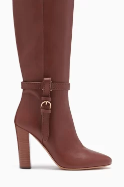 ULLA JOHNSON Annette Knee High Boot - Mahogany -Fashion Haven Shop FA231019 ANNETTEKNEEHIGHBOOT MAHOGANY c r web