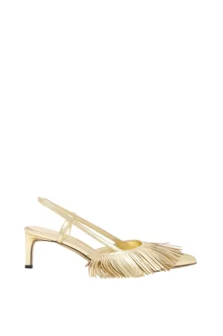 ULLA JOHNSON Shira Fringe Sling Back - Gold