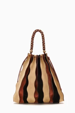 ULLA JOHNSON Adria Large Pleated Wave Bag - Dune Colorblock