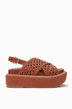 ULLA JOHNSON Gili Woven Leather Flatform - Sierra