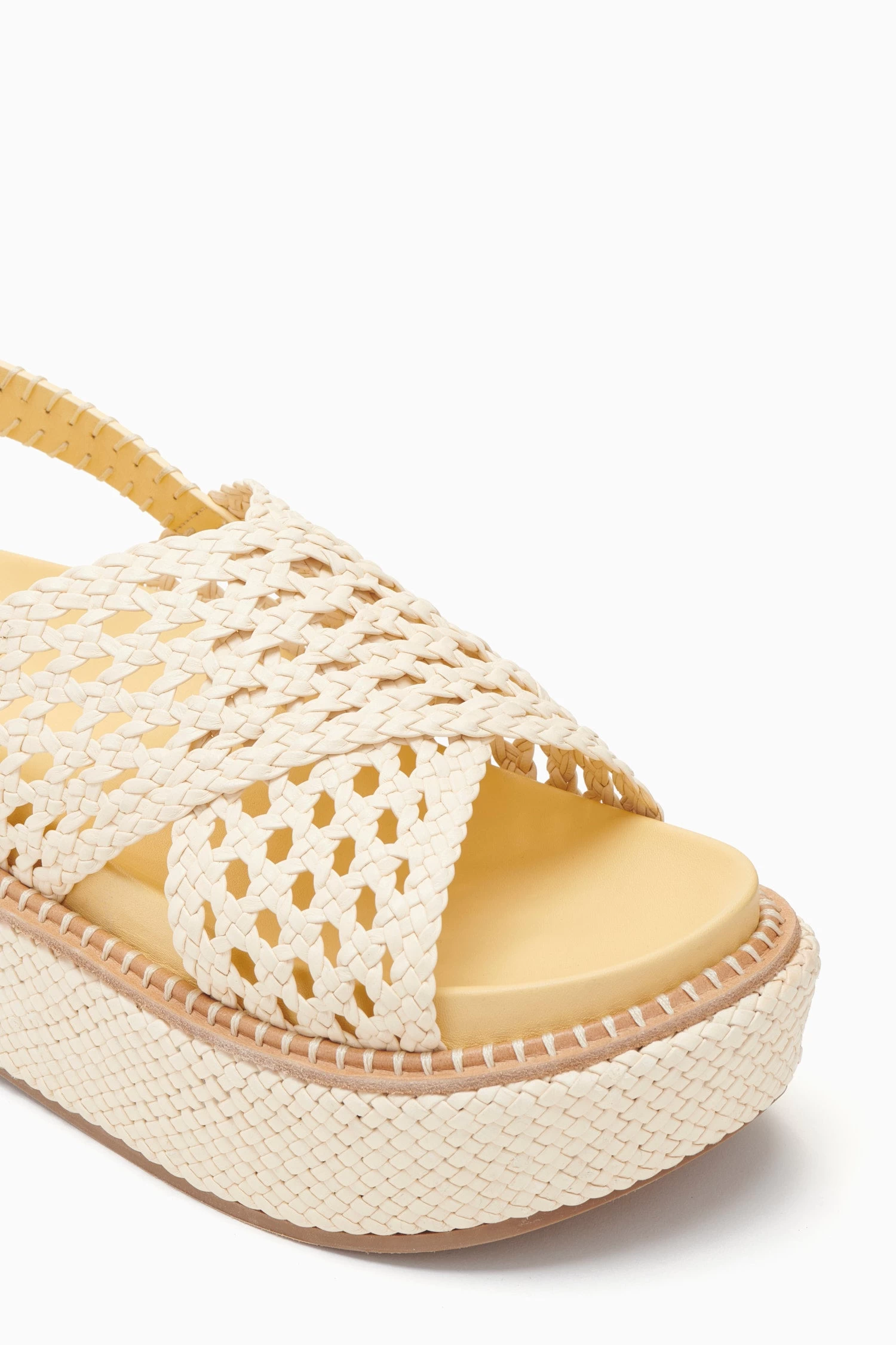 ULLA JOHNSON Gili Woven Leather Flatform - Transparent Yellow 3 ULLA JOHNSON Gili Woven Leather Flatform - Transparent Yellow - Image 3