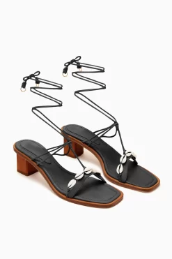 ULLA JOHNSON Nicolette Shell Laceup High Heel - Noir -Fashion Haven Shop PF231014 ShellLace UpHighHeel Noir d r web