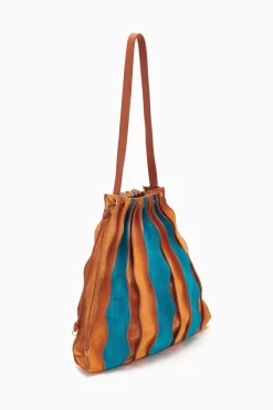 ULLA JOHNSON Adria Large Pleated Wave Bag - Montego Colorblock 6 ULLA JOHNSON Adria Large Pleated Wave Bag - Montego Colorblock -Fashion Haven Shop PF231124 LargePleatedBag Sundew Teal Sierra b r web