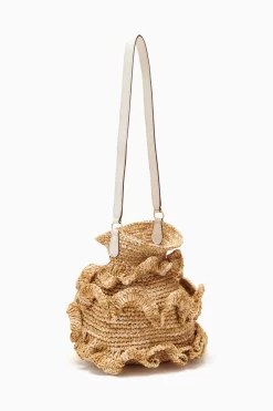 ULLA JOHNSON Ruffled Tulip Basket - Natural 6 ULLA JOHNSON Ruffled Tulip Basket - Natural -Fashion Haven Shop PF231135 RuchedTulipBucketBag Natural b r web
