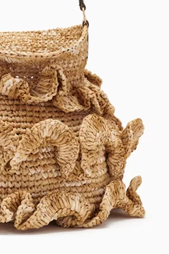 ULLA JOHNSON Ruffled Tulip Basket - Natural 7 ULLA JOHNSON Ruffled Tulip Basket - Natural -Fashion Haven Shop PF231135 RuchedTulipBucketBag Natural c r web