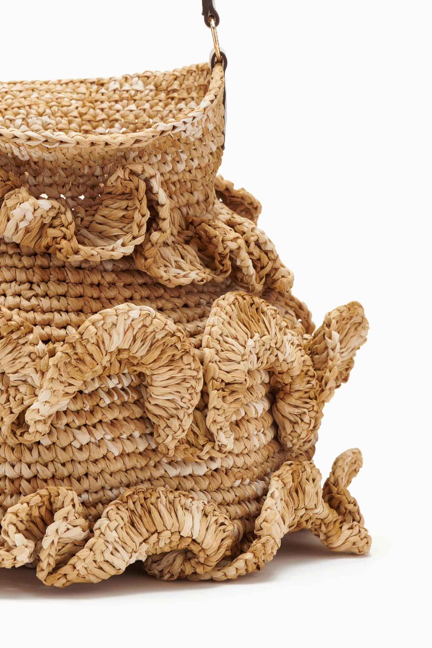 ULLA JOHNSON Ruffled Tulip Basket - Natural 4 ULLA JOHNSON Ruffled Tulip Basket - Natural - Image 4