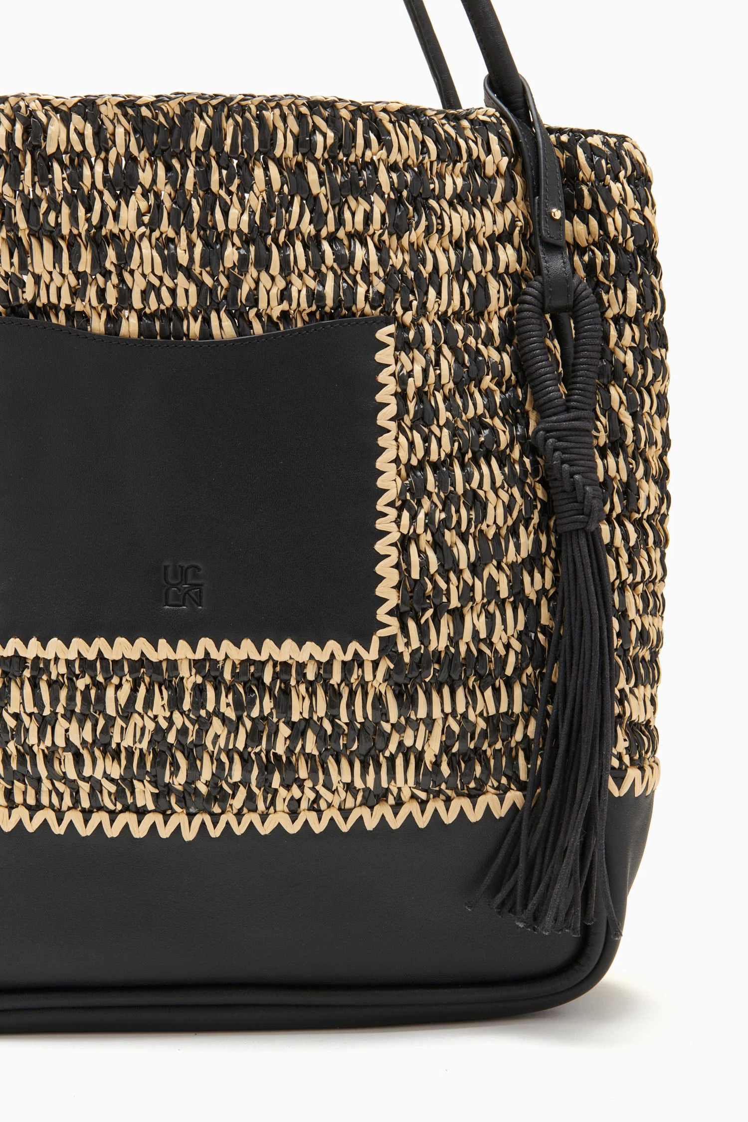 ULLA JOHNSON Maya Raffia Tote - Noir Melange 4 ULLA JOHNSON Maya Raffia Tote - Noir Melange - Image 4
