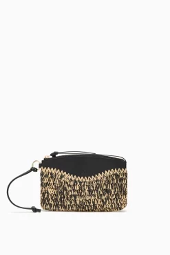 ULLA JOHNSON Maya Raffia Pouch - Noir Melange
