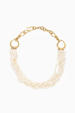 Fashion Haven Shop -Fashion Haven Shop PF231409 HandBraidedPearlNecklace Pearl a r web