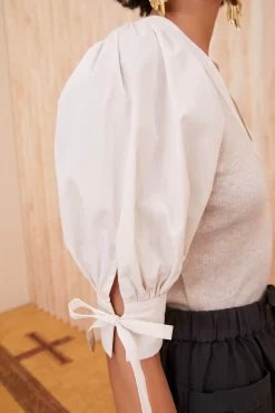 ULLA JOHNSON Pia Top - Oatmeal -Fashion Haven Shop SHOT 137 0136 ulla johnson white pia top oatmeal UJ99 view 3