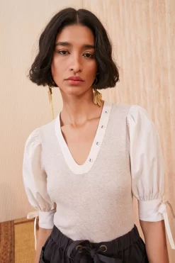 ULLA JOHNSON Pia Top - Oatmeal -Fashion Haven Shop SHOT 137 0146 ulla johnson white pia top oatmeal UJ99 view 7