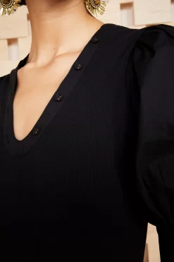 ULLA JOHNSON Pia Top - Noir -Fashion Haven Shop TEST ULLA JOHNSON PIA TOP NOIR UJ990723 view 3