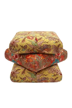 ULLA JOHNSON Wild Hibiscus Printed Pouf - Calla Lily