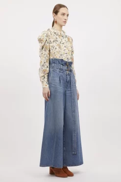 ULLA JOHNSON The Sylvan Jean - Danube Medium Indigo Wash -Fashion Haven Shop UJ AW23 038 0656