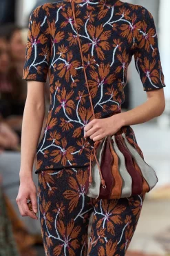 ULLA JOHNSON Adria Small Pleated Wave Bag - Agave Colorblock 9 ULLA JOHNSON Adria Small Pleated Wave Bag - Agave Colorblock -Fashion Haven Shop UJ AW23 look37B ArmandoGrillo