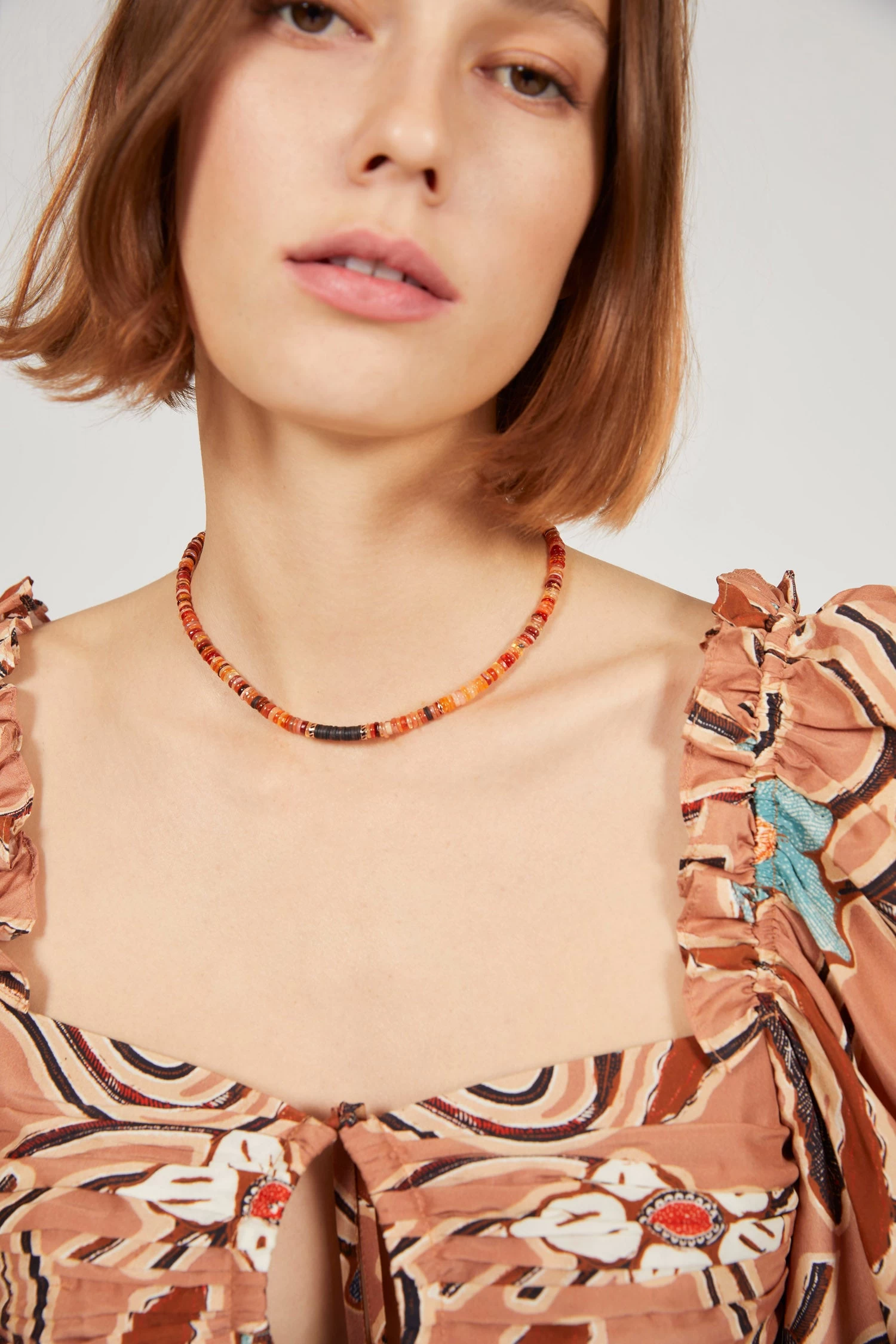 ULLA JOHNSON Fire Opal And Coco Shell Shark Fin Puka 1 ULLA JOHNSON Fire Opal And Coco Shell Shark Fin Puka