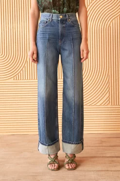 Best Seller 9 ULLA JOHNSON The Genevieve Jean - Danube Dark Indigo Wash