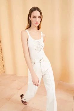 ULLA JOHNSON Ameline Tank - Ivory -Fashion Haven Shop ULLA JOHNSON AMELINE TANK IVORY 03