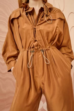 ULLA JOHNSON Aida Jumpsuit - Chestnut -Fashion Haven Shop ULLA JOHNSON Aida Jumpsuit CHESTNUT 05