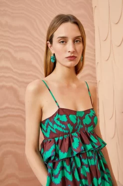 ULLA JOHNSON Amaliya Dress - Malachite -Fashion Haven Shop ULLA JOHNSON Amaliya Dress MALACHITE 05