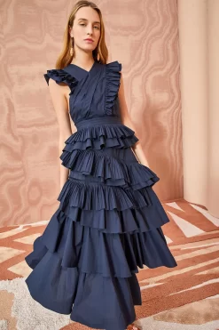 ULLA JOHNSON Aurore Dress - Midnight -Fashion Haven Shop ULLA JOHNSON Aurore Dress MIDNIGHT 03