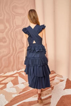 ULLA JOHNSON Aurore Dress - Midnight -Fashion Haven Shop ULLA JOHNSON Aurore Dress MIDNIGHT 04