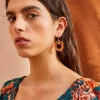 ULLA JOHNSON Beaded Single Drop Earring - Orange Opal