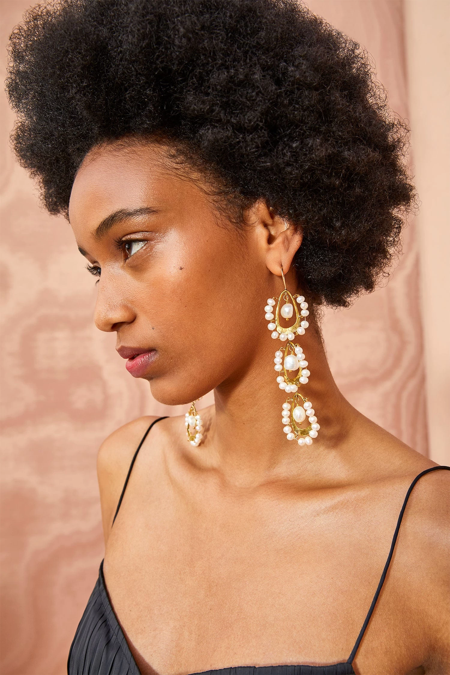 ULLA JOHNSON Beaded TriDrop Earring - Pearl 1 ULLA JOHNSON Beaded TriDrop Earring - Pearl