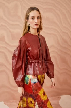 ULLA JOHNSON Briar Jacket - Mahogany -Fashion Haven Shop ULLA JOHNSON Briar Jacket MAHOGANY 02 ALT