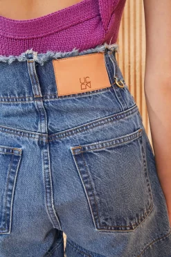 ULLA JOHNSON The Charlotte Short - Danube Medium Indigo Wash -Fashion Haven Shop ULLA JOHNSON CHARLOTTE SHORT DANUBE 0105