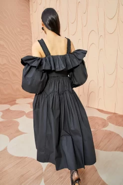 ULLA JOHNSON Caprice Dress - Noir -Fashion Haven Shop ULLA JOHNSON Caprice Dress NOIR 03