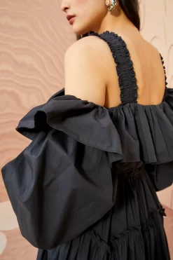 ULLA JOHNSON Caprice Dress - Noir -Fashion Haven Shop ULLA JOHNSON Caprice Dress NOIR 05