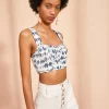 ULLA JOHNSON Carisia Top - Indigo Ikat