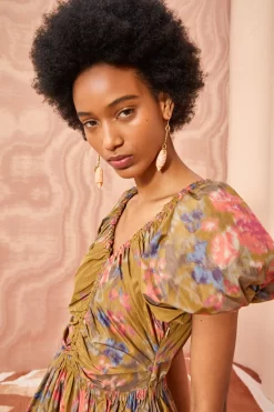 ULLA JOHNSON Cecile Dress - Bamboo 9 ULLA JOHNSON Cecile Dress - Bamboo -Fashion Haven Shop ULLA JOHNSON Cecile Dress BAMBOO 03