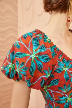 ULLA JOHNSON Cecile Dress - Tropical -Fashion Haven Shop ULLA JOHNSON Cecile Dress TROPICAL 05