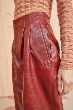 ULLA JOHNSON Cyrus Pant - Mahogany 8 ULLA JOHNSON Cyrus Pant - Mahogany -Fashion Haven Shop ULLA JOHNSON Cyrus Pant MAHOGANY 02 ALT