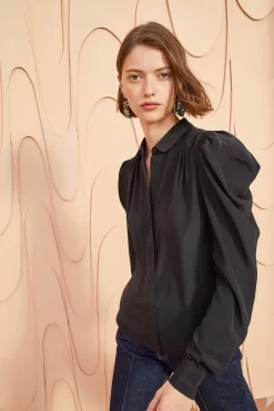 ULLA JOHNSON Dari Blouse - Noir -Fashion Haven Shop ULLA JOHNSON Dara Blouse NOIR 03