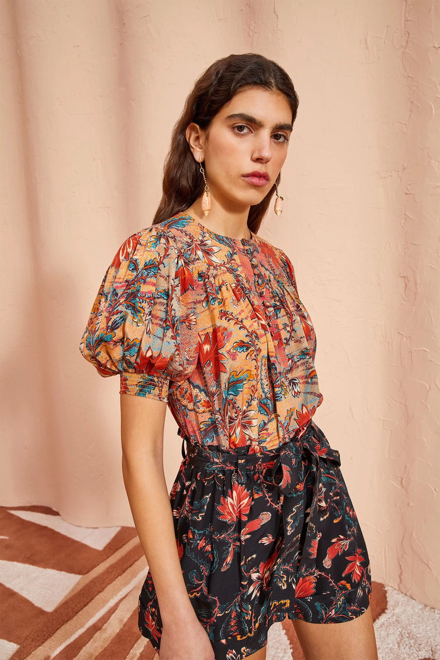 ULLA JOHNSON Dina Top - Coral Bloom 1 ULLA JOHNSON Dina Top - Coral Bloom