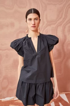 ULLA JOHNSON Evelyn Top - Noir -Fashion Haven Shop ULLA JOHNSON EVELYN TOP NOIR 05