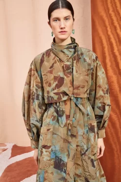 ULLA JOHNSON Elettra Trench - Chalcedony -Fashion Haven Shop ULLA JOHNSON Elettra Trench CHALCEDONY 0104