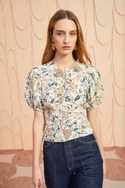 ULLA JOHNSON Elise Top - Gardenia -Fashion Haven Shop ULLA JOHNSON Elise Top GARDENIA 0013