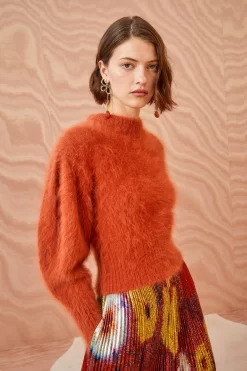 ULLA JOHNSON Emira Pullover - Redwood 7 ULLA JOHNSON Emira Pullover - Redwood -Fashion Haven Shop ULLA JOHNSON Emira Pullover REDWOOD 0111