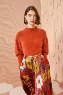 ULLA JOHNSON Emira Pullover - Redwood 8 ULLA JOHNSON Emira Pullover - Redwood -Fashion Haven Shop ULLA JOHNSON Emira Pullover REDWOOD 0123