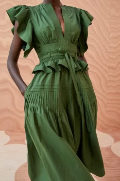 ULLA JOHNSON Florence Dress - Juniper -Fashion Haven Shop ULLA JOHNSON Florence Dress JUNIPER 05