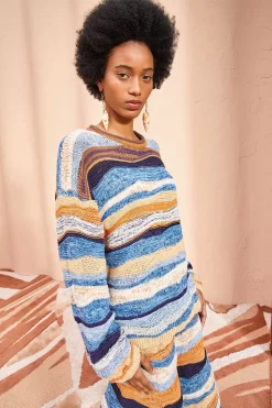 ULLA JOHNSON Francie Pullover - Aegean 9 ULLA JOHNSON Francie Pullover - Aegean -Fashion Haven Shop ULLA JOHNSON Francie Pullover AEGEAN 03