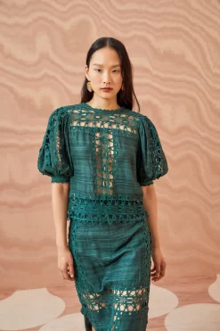 ULLA JOHNSON Gita Top - Cypress -Fashion Haven Shop ULLA JOHNSON Gita Top CYPRESS 01 MAIN