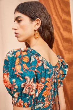 ULLA JOHNSON Golda Dress - Delphinium -Fashion Haven Shop ULLA JOHNSON Golda Dress DELPHINIUM 04